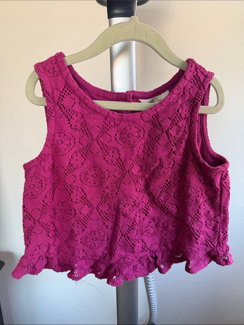 Matilda Jane Fuchsia Crochet Lace Tank Top Set